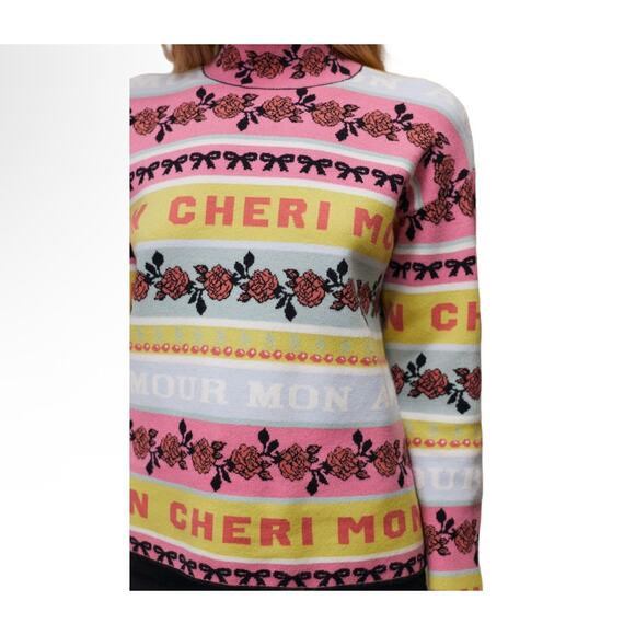 ANTHROPOLOGIE MAEVE FANCIFUL MOCK NECK SWEATER size M - Picture 4 of 10